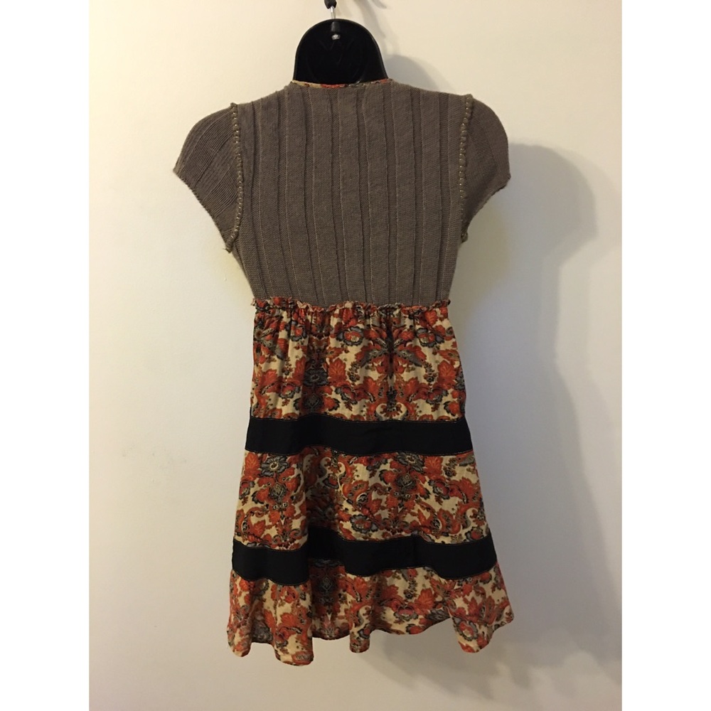 Free People Floral Boho Empire Waist Dress in Olive, Rust, Black - Picture 3 of 3